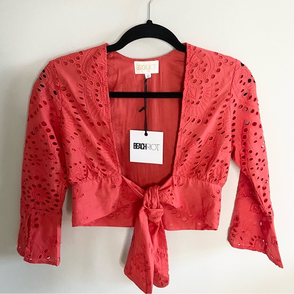 NWT Set- Beach Riot x Revolve Eyelet Crop Top and Pants | XS - Picture 8 of 14